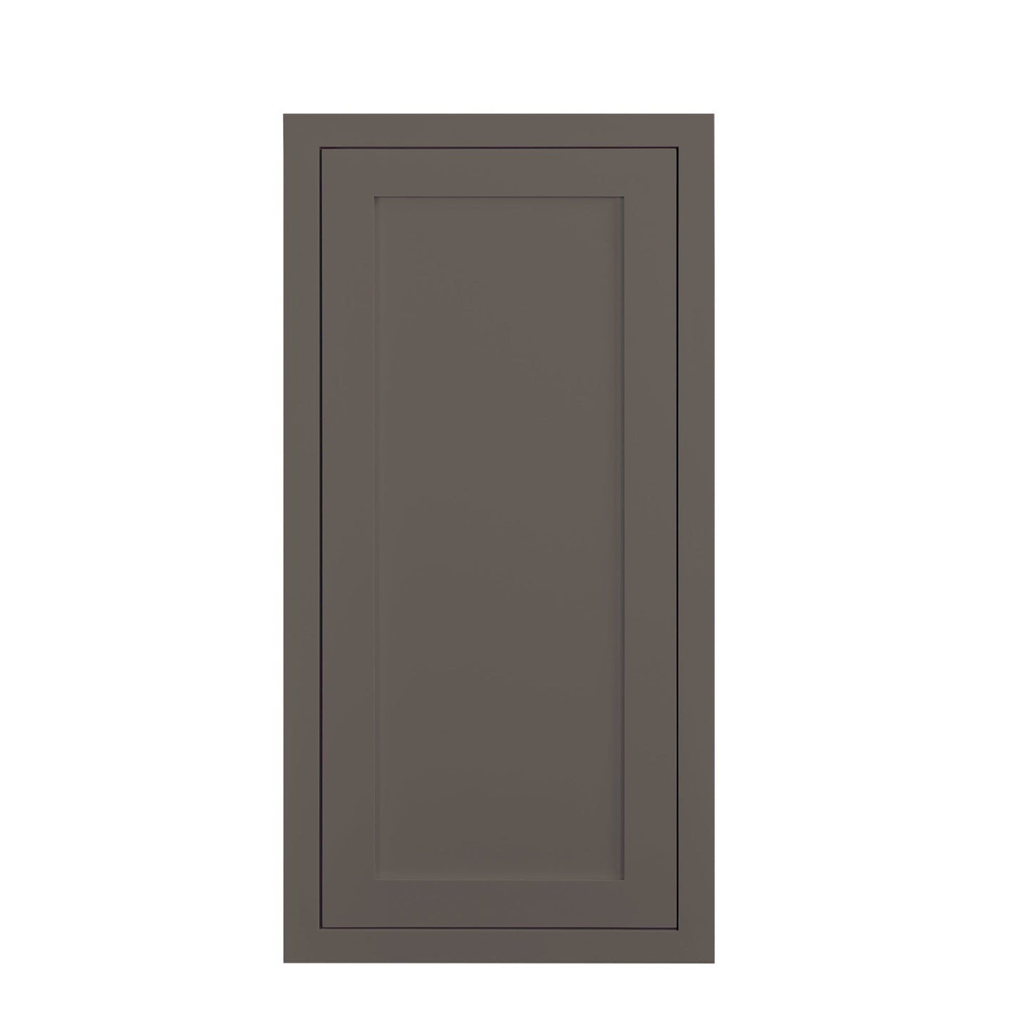 Maplevilles Cabinetry 18" x 39" Dark Gray Inset Modern Shaker Style RTA Birch Wood Wall Storage Cabinet With 1 Door & 2 Shelf Boards