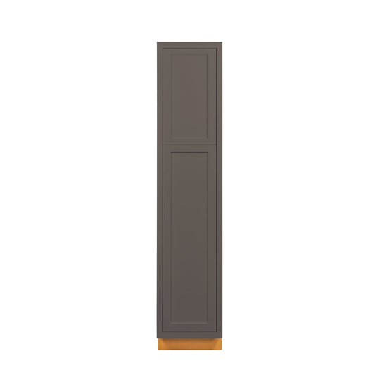 Maplevilles Cabinetry 18" x 84" Dark Gray Inset Modern Shaker Style RTA Birch Wood Tall Pantry Cabinet With 2 Doors & 4 Shelf Boards