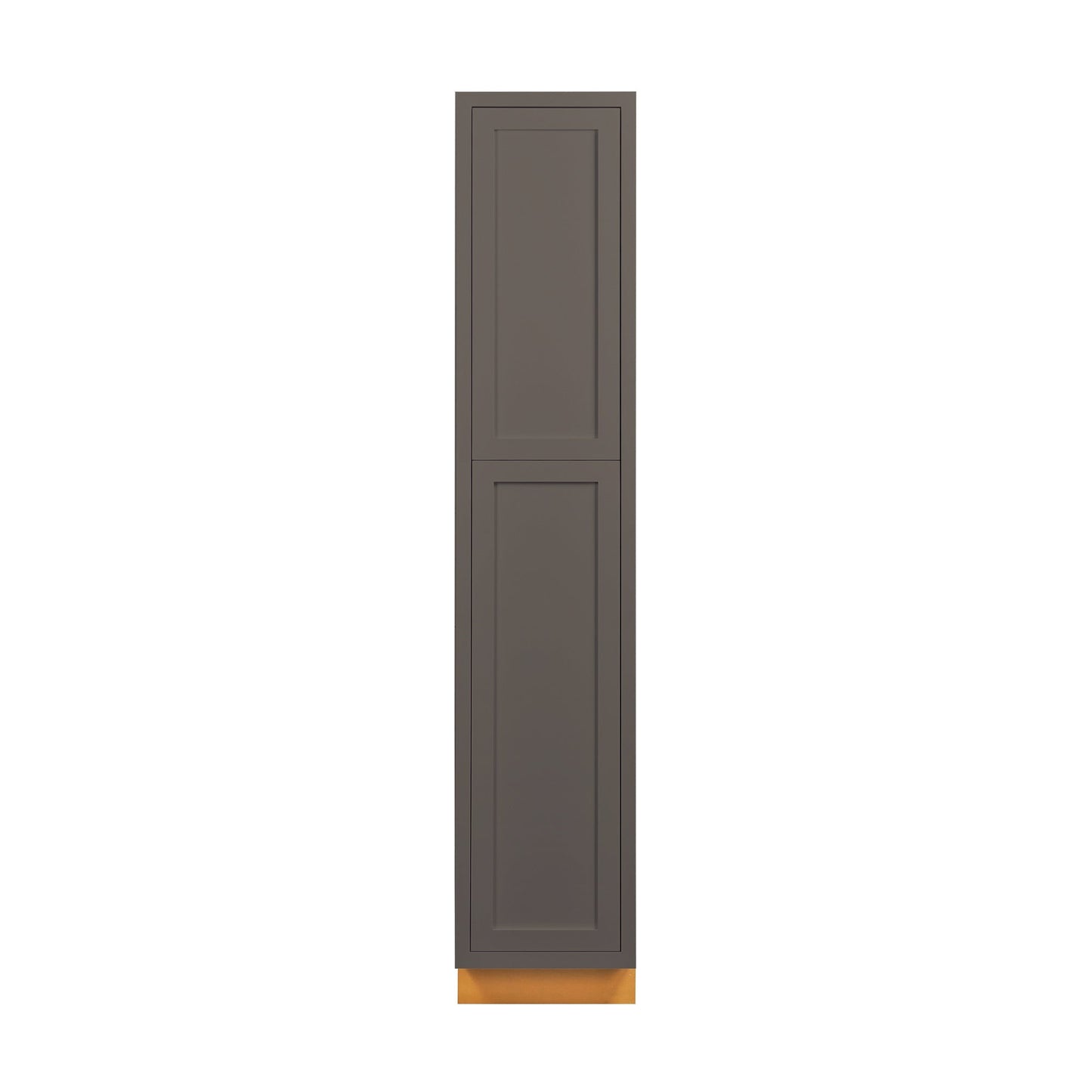 Maplevilles Cabinetry 18" x 93" Dark Gray Inset Modern Shaker Style RTA Birch Wood Tall Pantry Cabinet With 2 Doors & 4 Shelf Boards