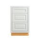 Maplevilles Cabinetry 21" Vintage White Inset Modern Shaker Style RTA Birch Wood Storage Base Kitchen Cabinet With 3 Drawers