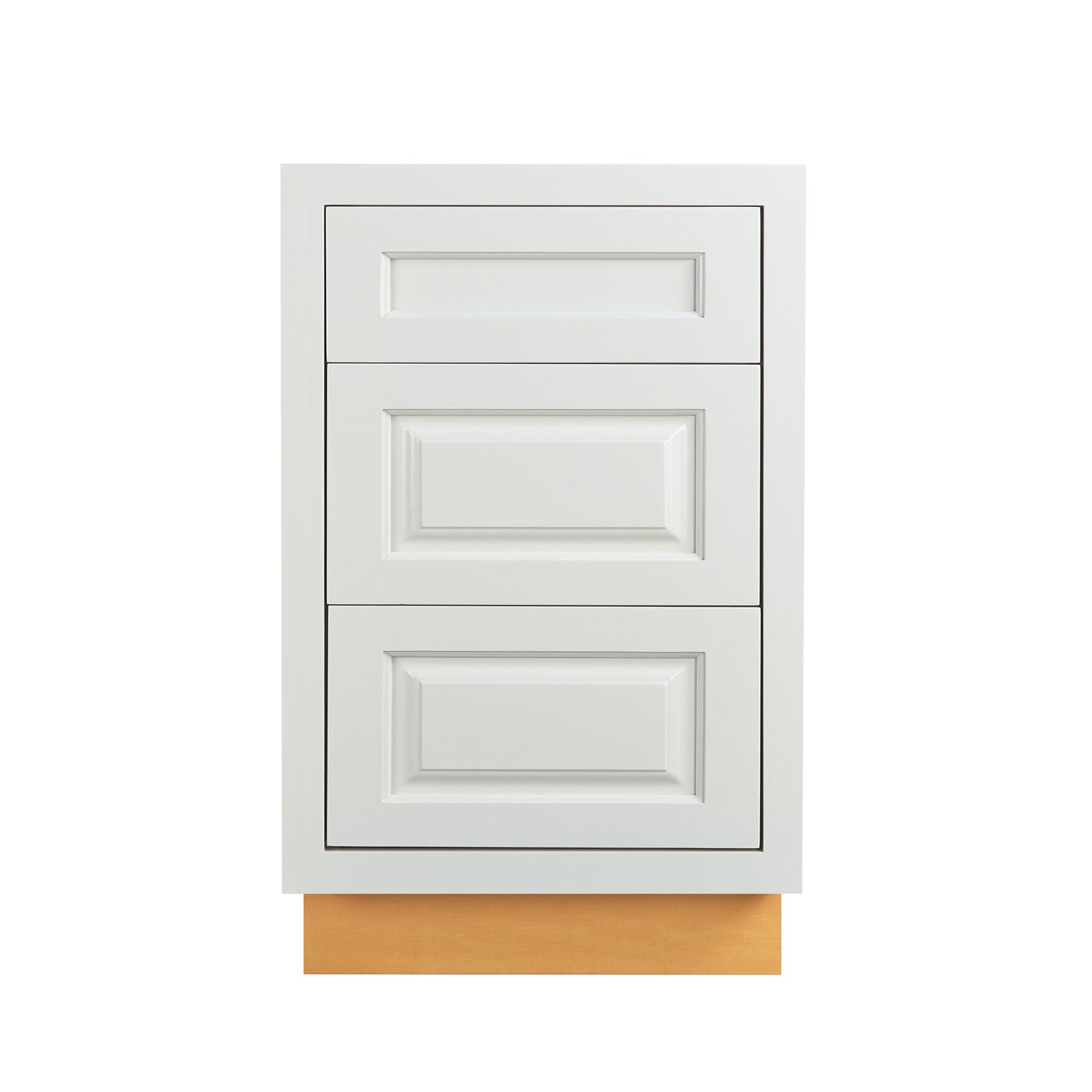 Maplevilles Cabinetry 21" Vintage White Inset Modern Shaker Style RTA Birch Wood Storage Base Kitchen Cabinet With 3 Drawers