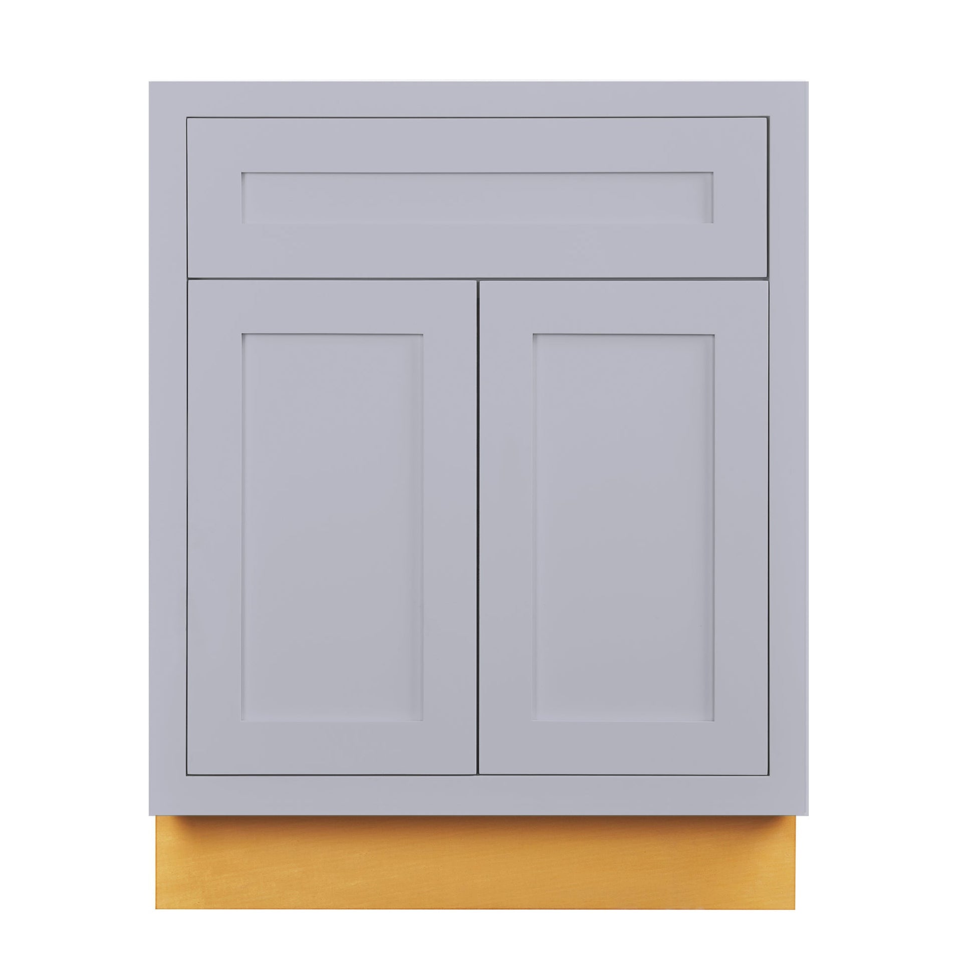 Maplevilles Cabinetry 24" Light Gray Inset Modern Shaker Style RTA Birch Wood Storage Base Kitchen Cabinet With 2 Doors & One Drawer