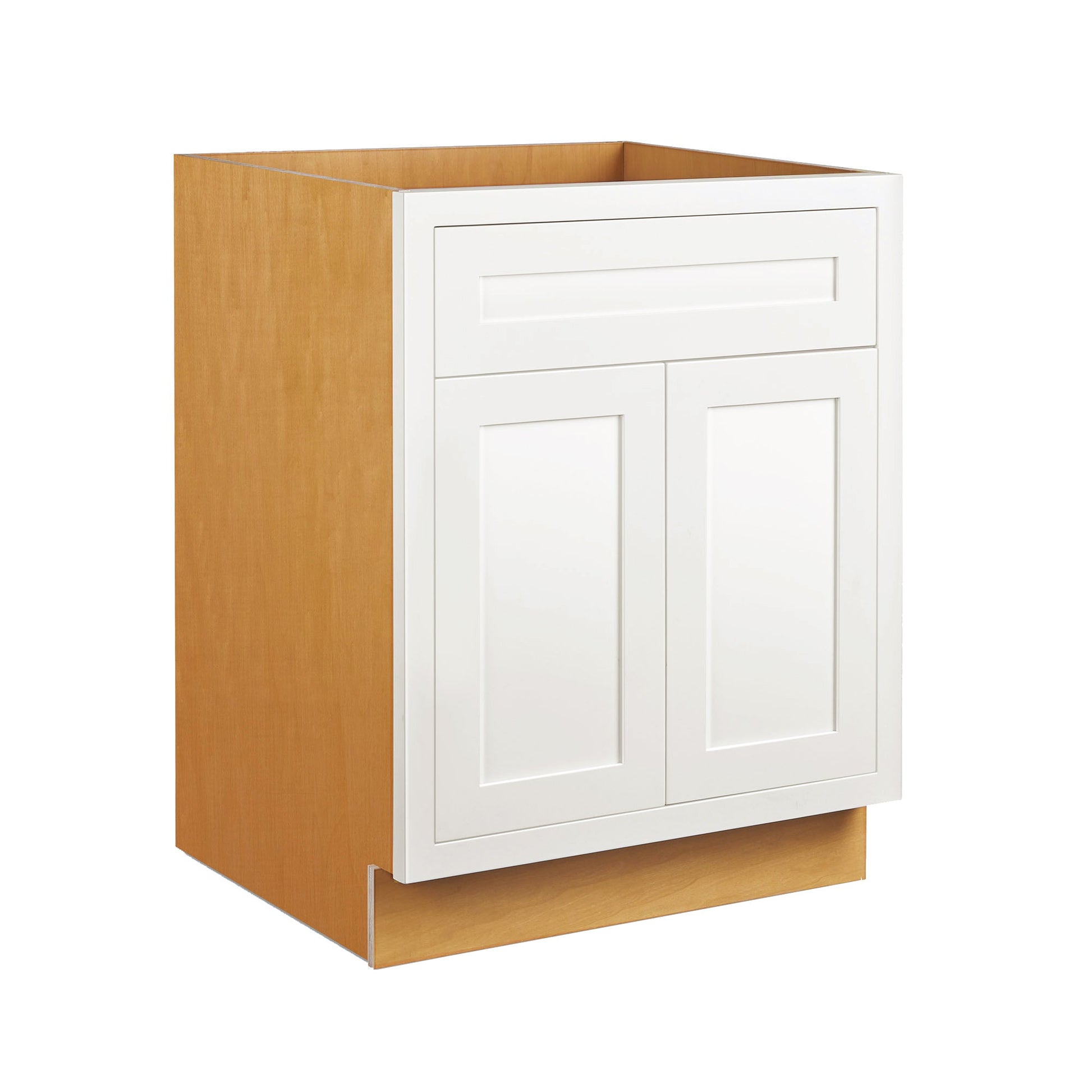 Snow White Shaker Inset Drawer Base Cabinet - Two Drawers - 36