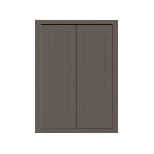 Maplevilles Cabinetry 24" x 30" Dark Gray Inset Modern Shaker Style RTA Birch Wood Wall Storage Cabinet With 2 Doors & 2 Shelf Boards