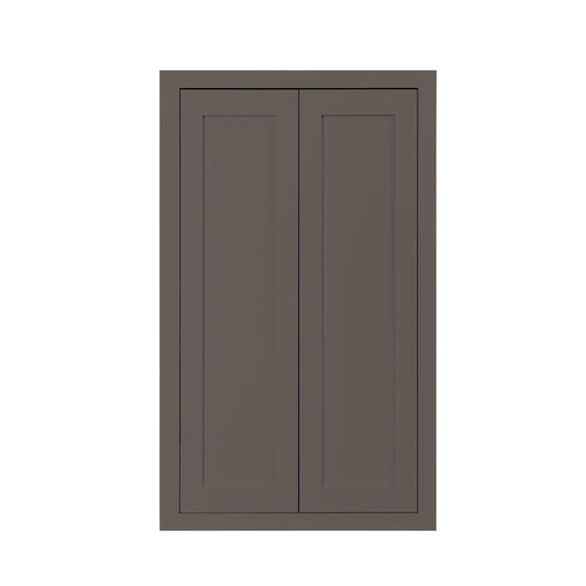 Maplevilles Cabinetry 24" x 39" Dark Gray Inset Modern Shaker Style RTA Birch Wood Wall Storage Cabinet With 2 Doors & 2 Shelf Boards