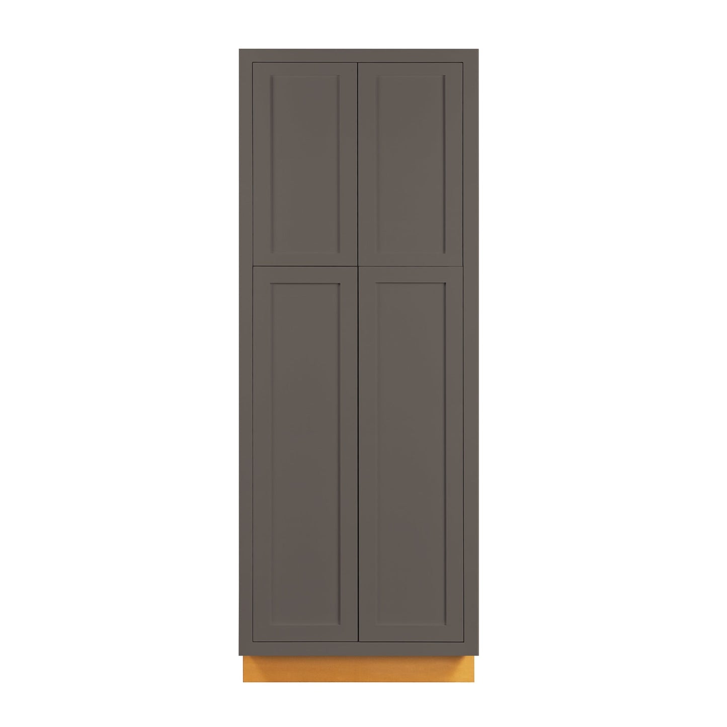 Maplevilles Cabinetry 24" x 84" Dark Gray Inset Modern Shaker Style RTA Birch Wood Tall Pantry Cabinet With 4 Doors & 4 Shelf Boards