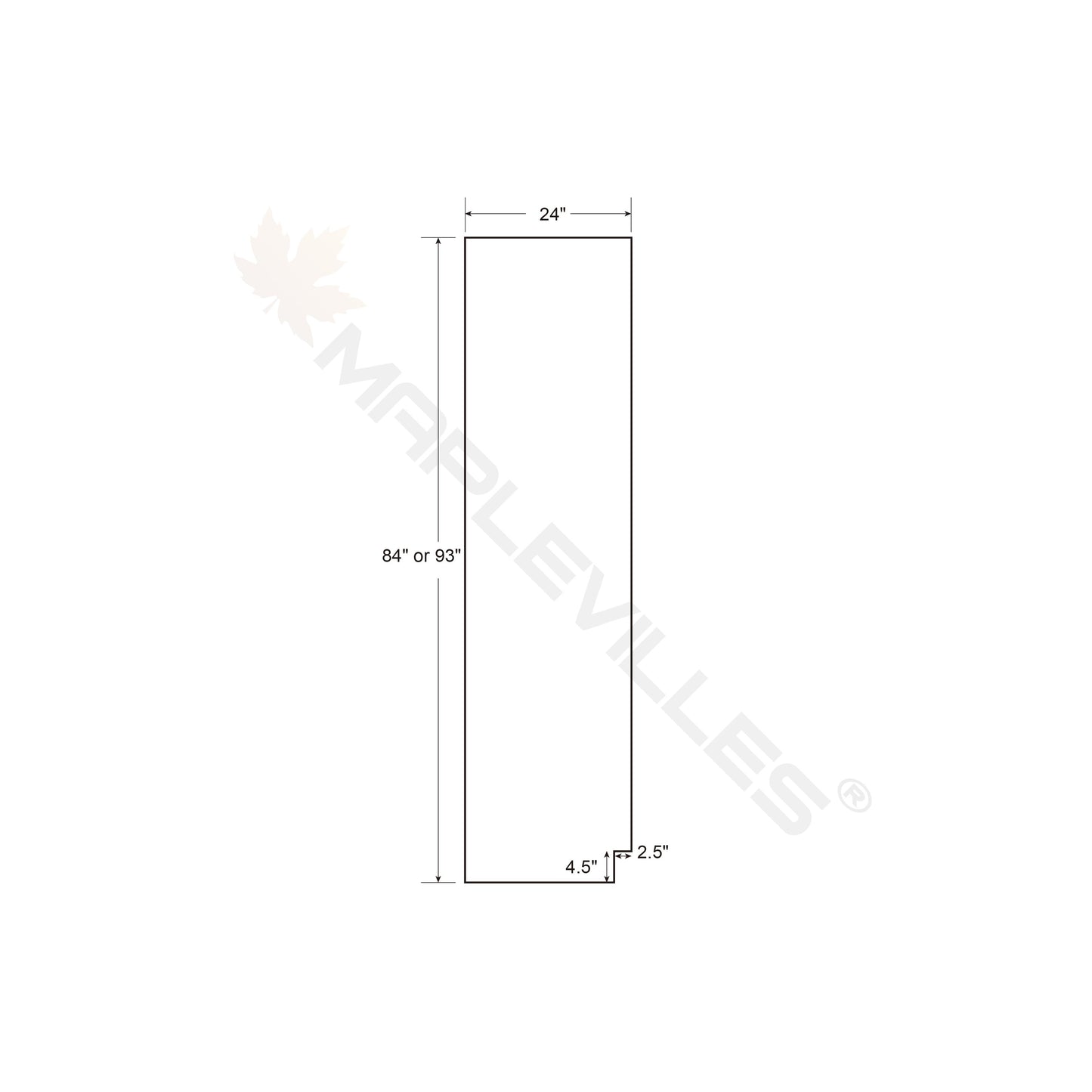 Maplevilles Cabinetry 24" x 84" Light Gray Inset Modern Shaker Style RTA Birch Wood Tall Pantry Cabinet With 4 Doors & 4 Shelf Boards