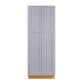 Maplevilles Cabinetry 24" x 84" Light Gray Inset Modern Shaker Style RTA Birch Wood Tall Pantry Cabinet With 4 Doors & 4 Shelf Boards