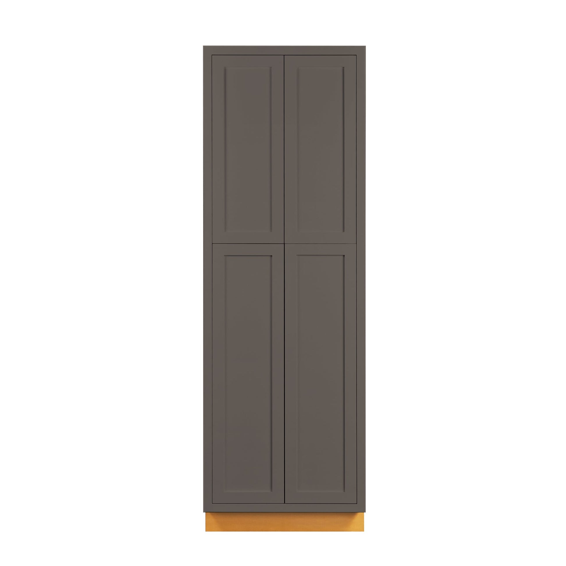 Maplevilles Cabinetry 24" x 93" Dark Gray Inset Modern Shaker Style RTA Birch Wood Tall Pantry Cabinet With 4 Doors & 4 Shelf Boards