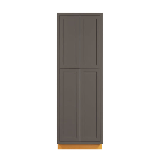 Maplevilles Cabinetry 24" x 93" Dark Gray Inset Modern Shaker Style RTA Birch Wood Tall Pantry Cabinet With 4 Doors & 4 Shelf Boards