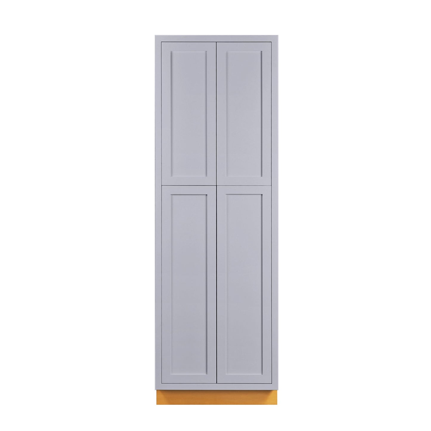 Maplevilles Cabinetry 24" x 93" Light Gray Inset Modern Shaker Style RTA Birch Wood Tall Pantry Cabinet With 4 Doors & 4 Shelf Boards