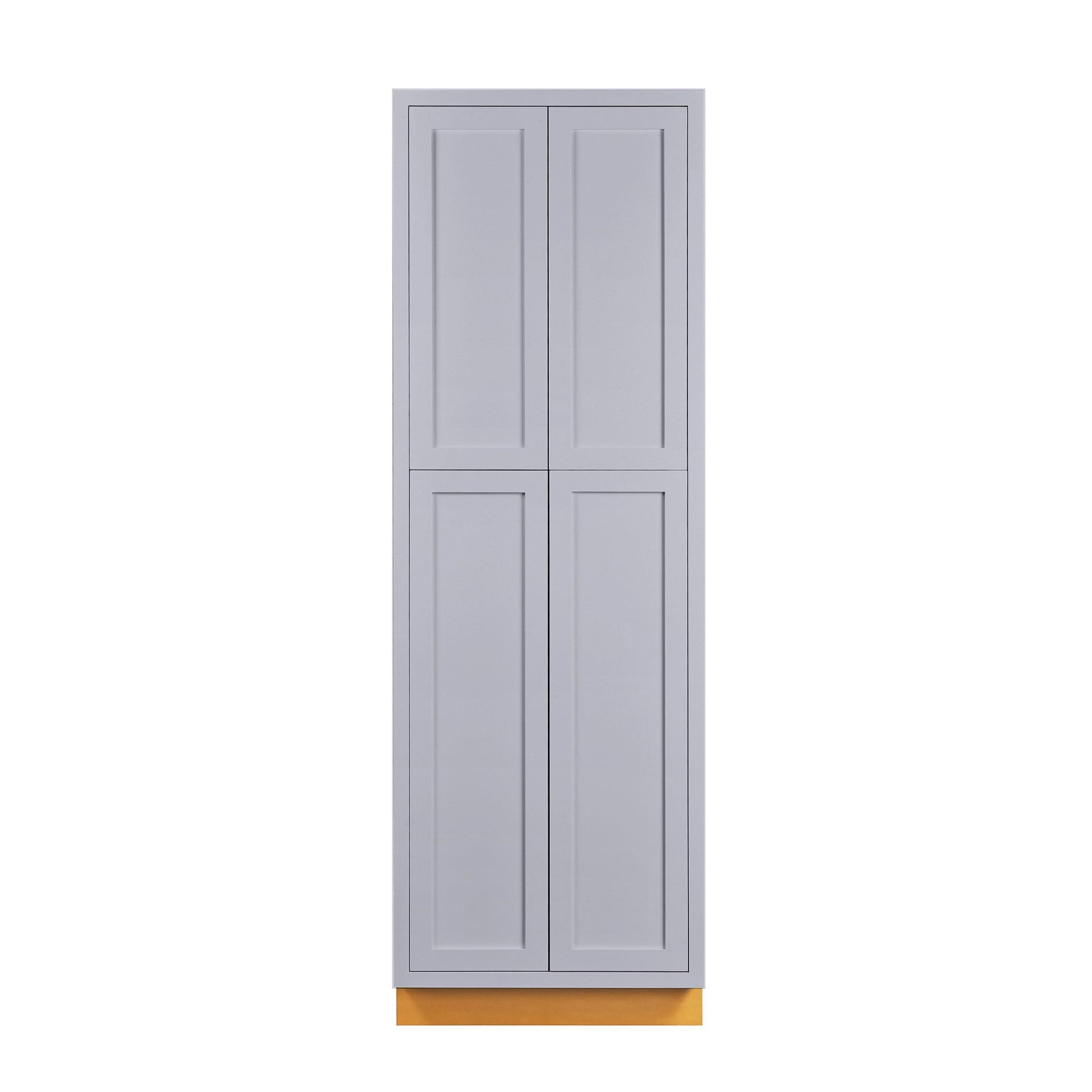 Maplevilles Cabinetry 24" x 93" Light Gray Inset Modern Shaker Style RTA Birch Wood Tall Pantry Cabinet With 4 Doors & 4 Shelf Boards