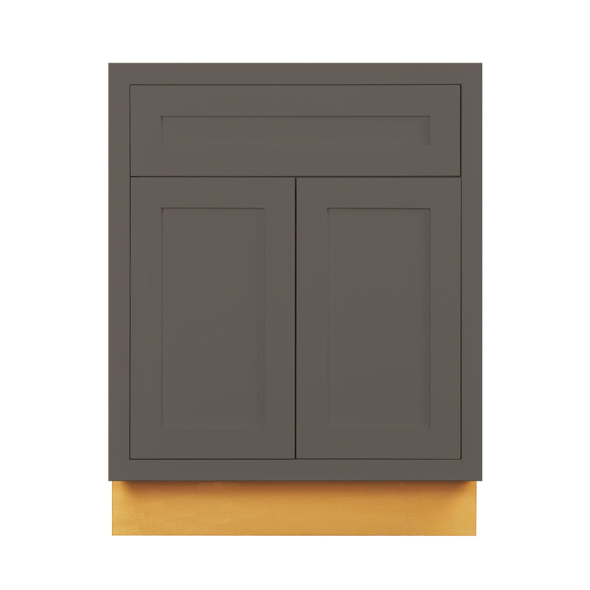 Maplevilles Cabinetry 27" Dark Gray Inset Modern Shaker Style RTA Birch Wood Storage Base Kitchen Cabinet With 2 Doors & One Drawer