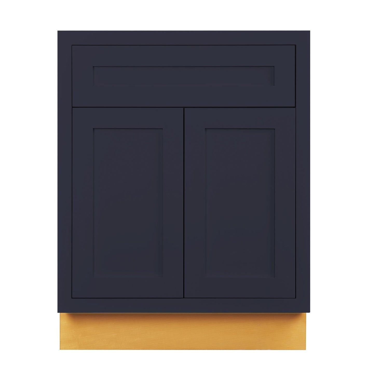 Maplevilles Cabinetry 27" Oxford Blue Inset Modern Shaker Style RTA Birch Wood Storage Base Kitchen Cabinet With 2 Doors & One Drawer