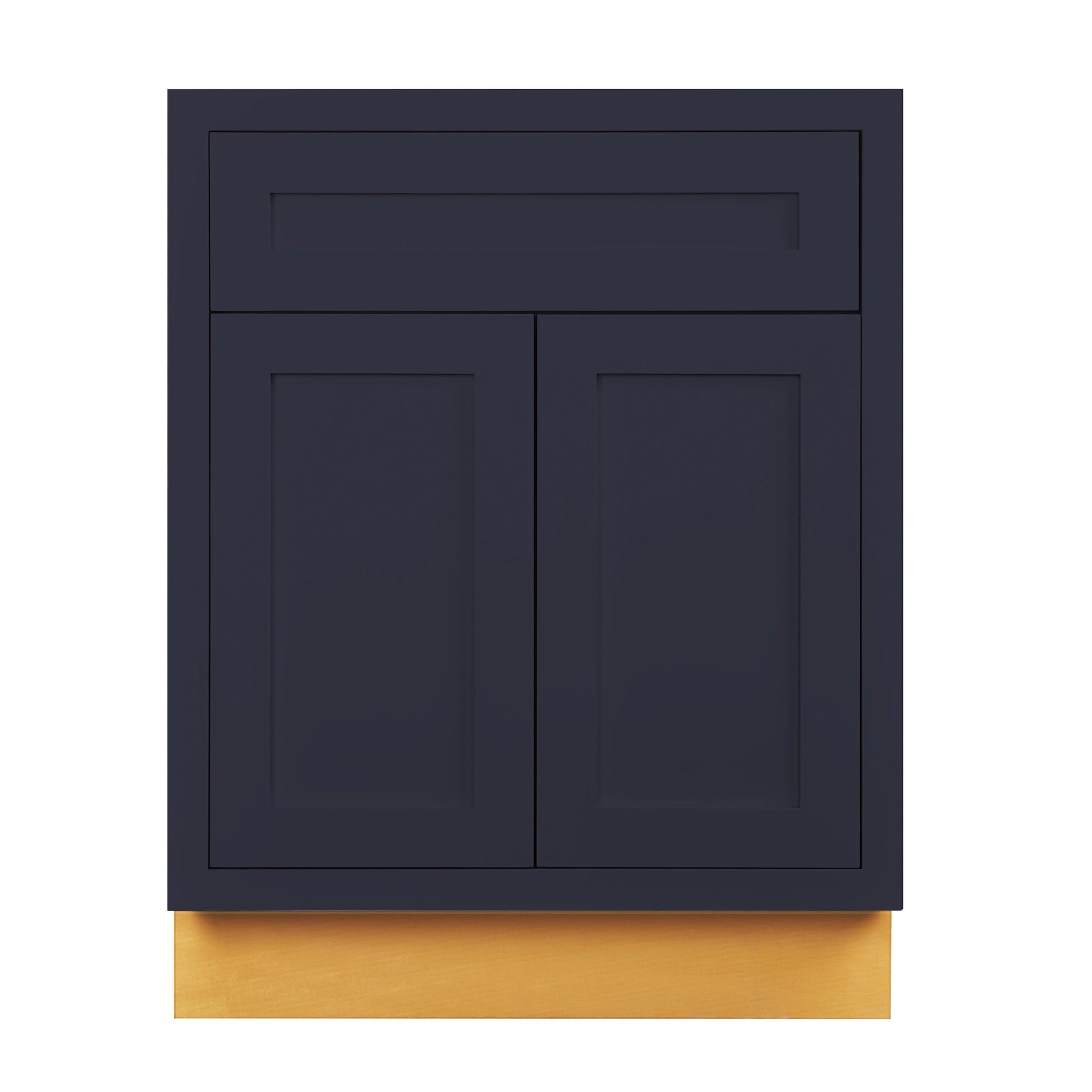 Maplevilles Cabinetry 27" Oxford Blue Inset Modern Shaker Style RTA Birch Wood Storage Base Kitchen Cabinet With 2 Doors & One Drawer