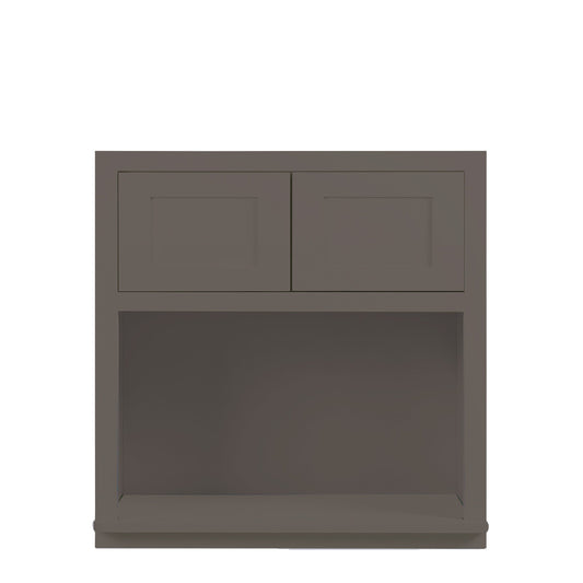 Maplevilles Cabinetry 27" x 30" Dark Gray Inset Modern Shaker Style RTA Birch Wood Wall Microwave Storage Cabinet With 2 Doors