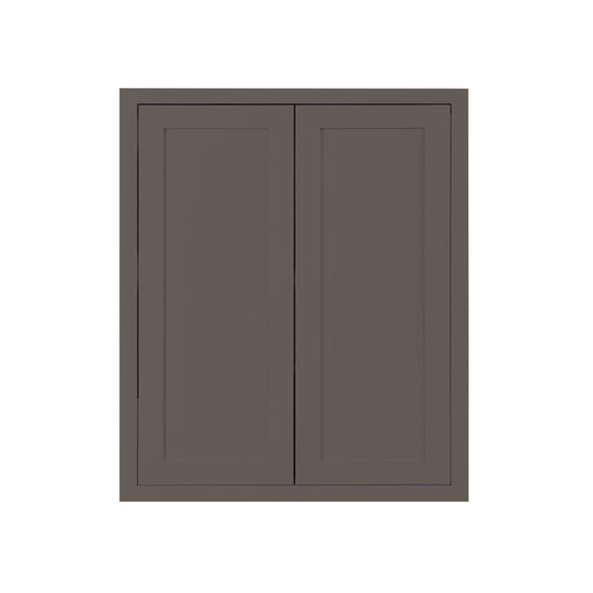 Maplevilles Cabinetry 27" x 30" Dark Gray Inset Modern Shaker Style RTA Birch Wood Wall Storage Cabinet With 2 Doors & 2 Shelf Boards