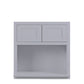 Maplevilles Cabinetry 27" x 30" Light Gray Inset Modern Shaker Style RTA Birch Wood Wall Microwave Storage Cabinet With 2 Doors