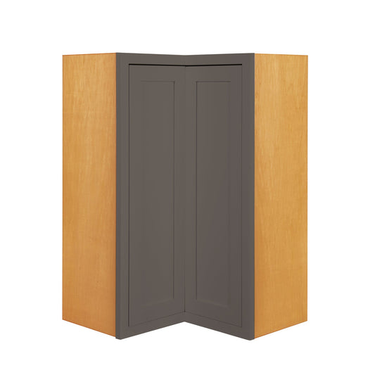 Maplevilles Cabinetry 27" x 39" & 14" Deep Dark Gray Inset Modern Shaker Style RTA Birch Wood Wall Angle Storage Cabinet With 1 Door & 2 Shelf Boards