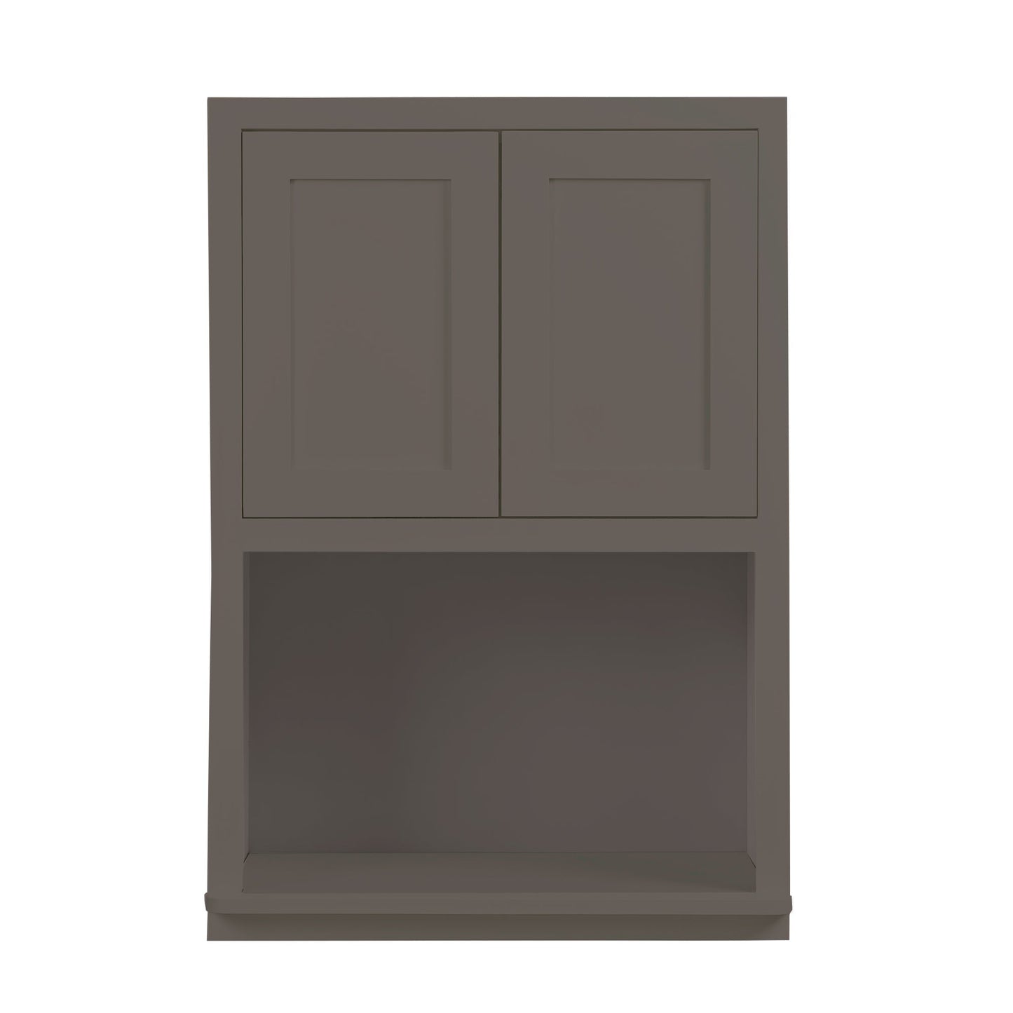 Maplevilles Cabinetry 27" x 39" Dark Gray Inset Modern Shaker Style RTA Birch Wood Wall Microwave Storage Cabinet With 2 Doors