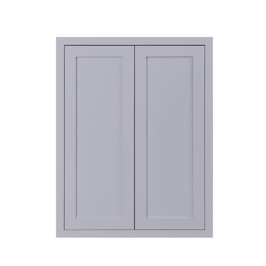 Maplevilles Cabinetry 27" x 39" Light Gray Inset Modern Shaker Style RTA Birch Wood Wall Storage Cabinet With 2 Doors & 2 Shelf Boards