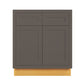 Maplevilles Cabinetry 30" Dark Gray Inset Modern Shaker Style RTA Birch Wood Storage Base Kitchen Cabinet With 2 Doors & 2 Drawers