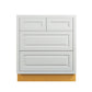 Maplevilles Cabinetry 30" Vintage White Inset Modern Shaker Style RTA Birch Wood Storage Base Kitchen Cabinet With 4 Drawers