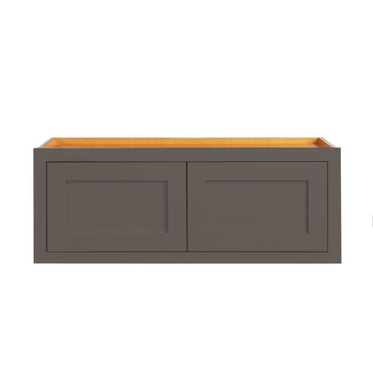 Maplevilles Cabinetry 30" x 12" Dark Gray Inset Modern Shaker Style RTA Birch Wood Wall Storage Cabinet With 2 Doors