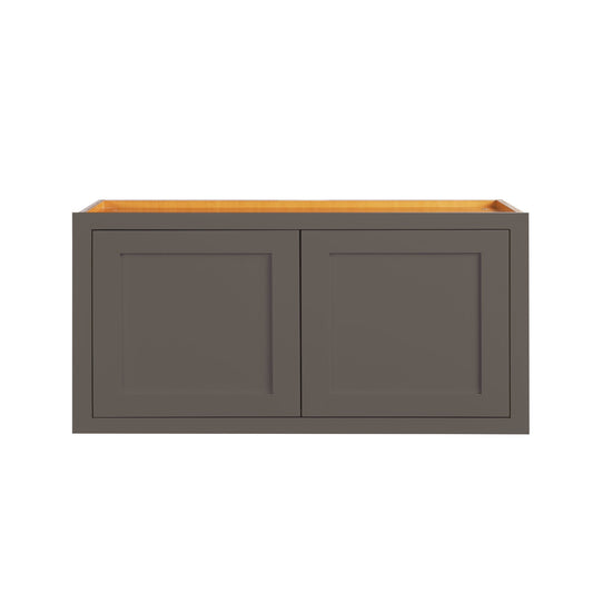 Maplevilles Cabinetry 30" x 15" Dark Gray Inset Modern Shaker Style RTA Birch Wood Wall Storage Cabinet With 2 Doors