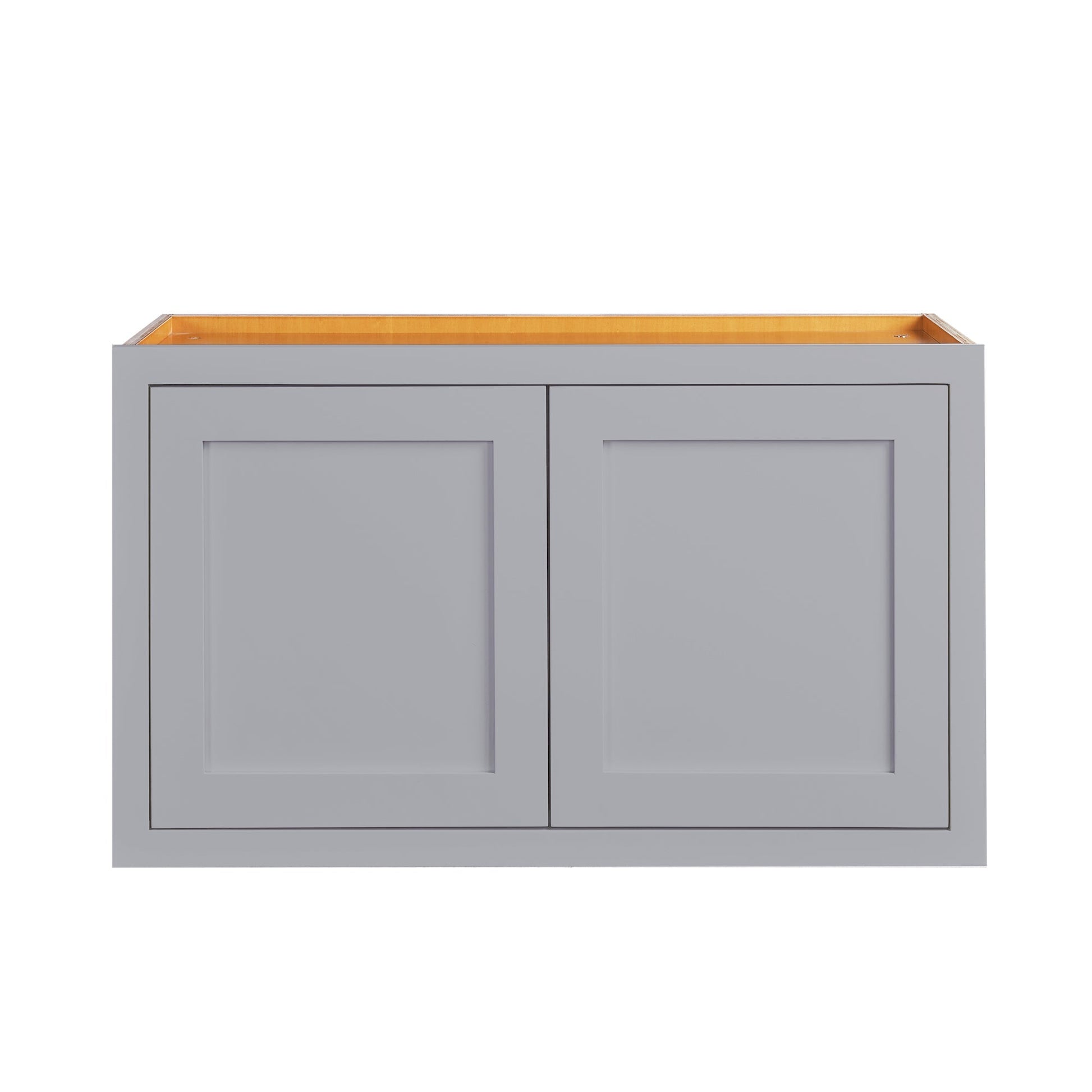 Maplevilles Cabinetry 30" x 18" Light Gray Inset Modern Shaker Style RTA Birch Wood Wall Storage Cabinet With 2 Doors