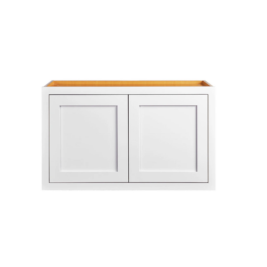 Maplevilles Cabinetry 30" x 18" Snow White Inset Modern Shaker Style RTA Birch Wood Wall Storage Cabinet With 2 Doors