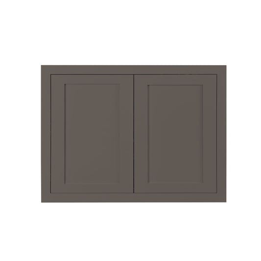 Maplevilles Cabinetry 30" x 24" Dark Gray Inset Modern Shaker Style RTA Birch Wood Wall Storage Cabinet With 2 Doors