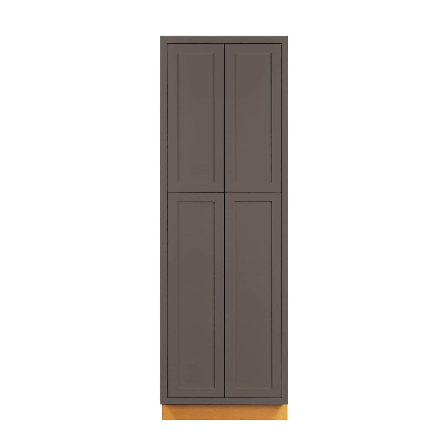 Maplevilles Cabinetry 30" x 93" Dark Gray Inset Modern Shaker Style RTA Birch Wood Tall Pantry Cabinet With 4 Doors & 4 Shelf Boards