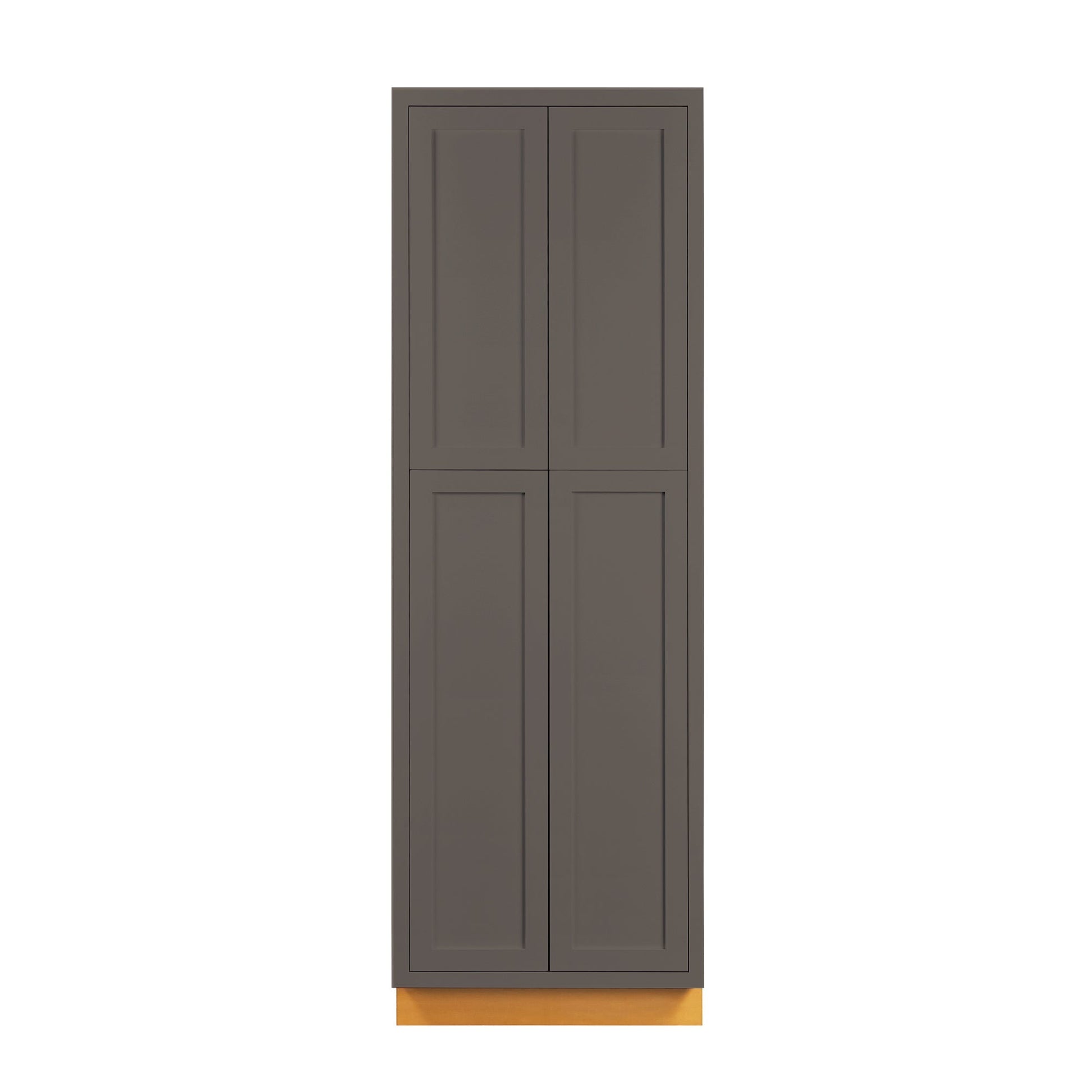 Maplevilles Cabinetry 30" x 93" Dark Gray Inset Modern Shaker Style RTA Birch Wood Tall Pantry Cabinet With 4 Doors & 4 Shelf Boards