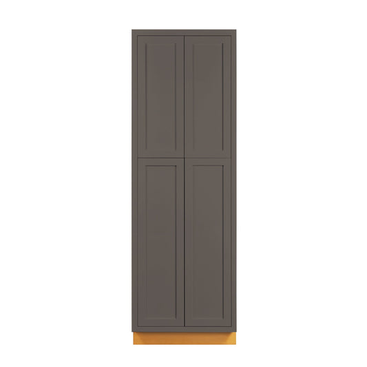 Maplevilles Cabinetry 30" x 93" Dark Gray Inset Modern Shaker Style RTA Birch Wood Tall Pantry Cabinet With 4 Doors & 4 Shelf Boards