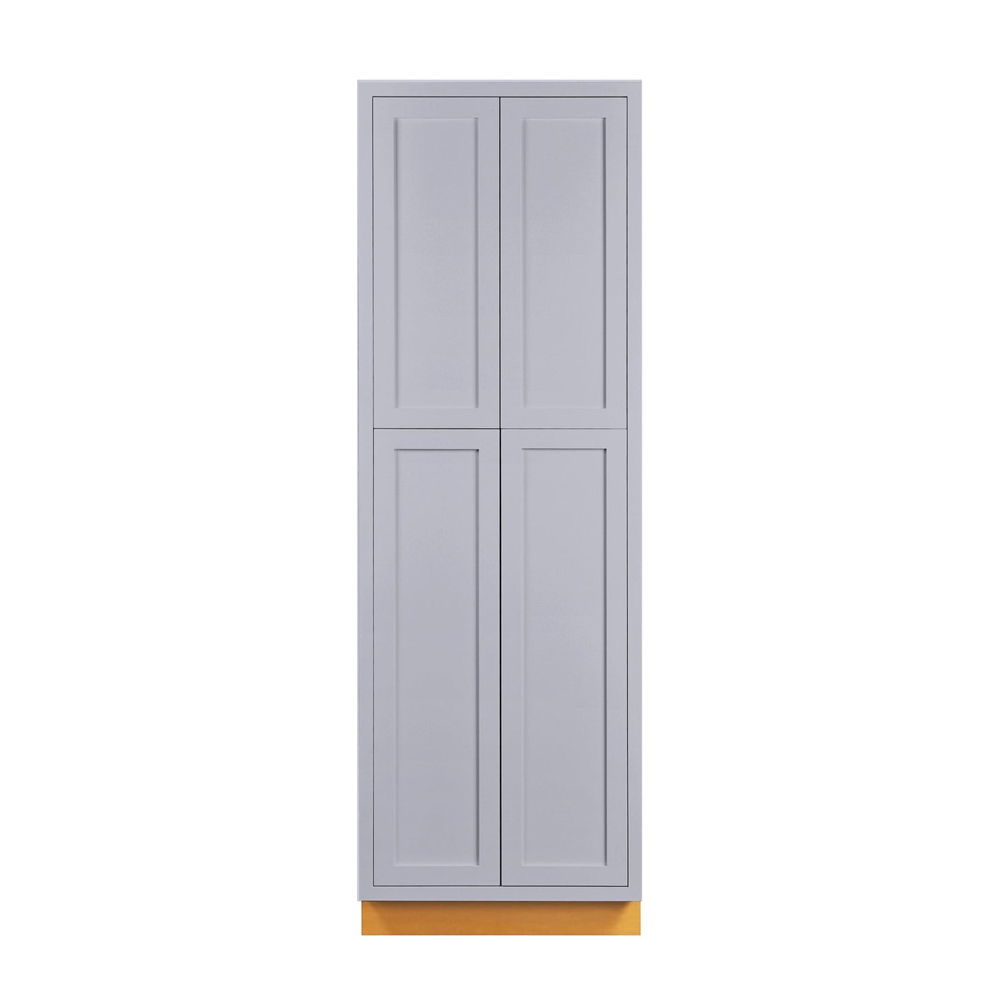 Maplevilles Cabinetry 30" x 93" Light Gray Inset Modern Shaker Style RTA Birch Wood Tall Pantry Cabinet With 4 Doors & 4 Shelf Boards