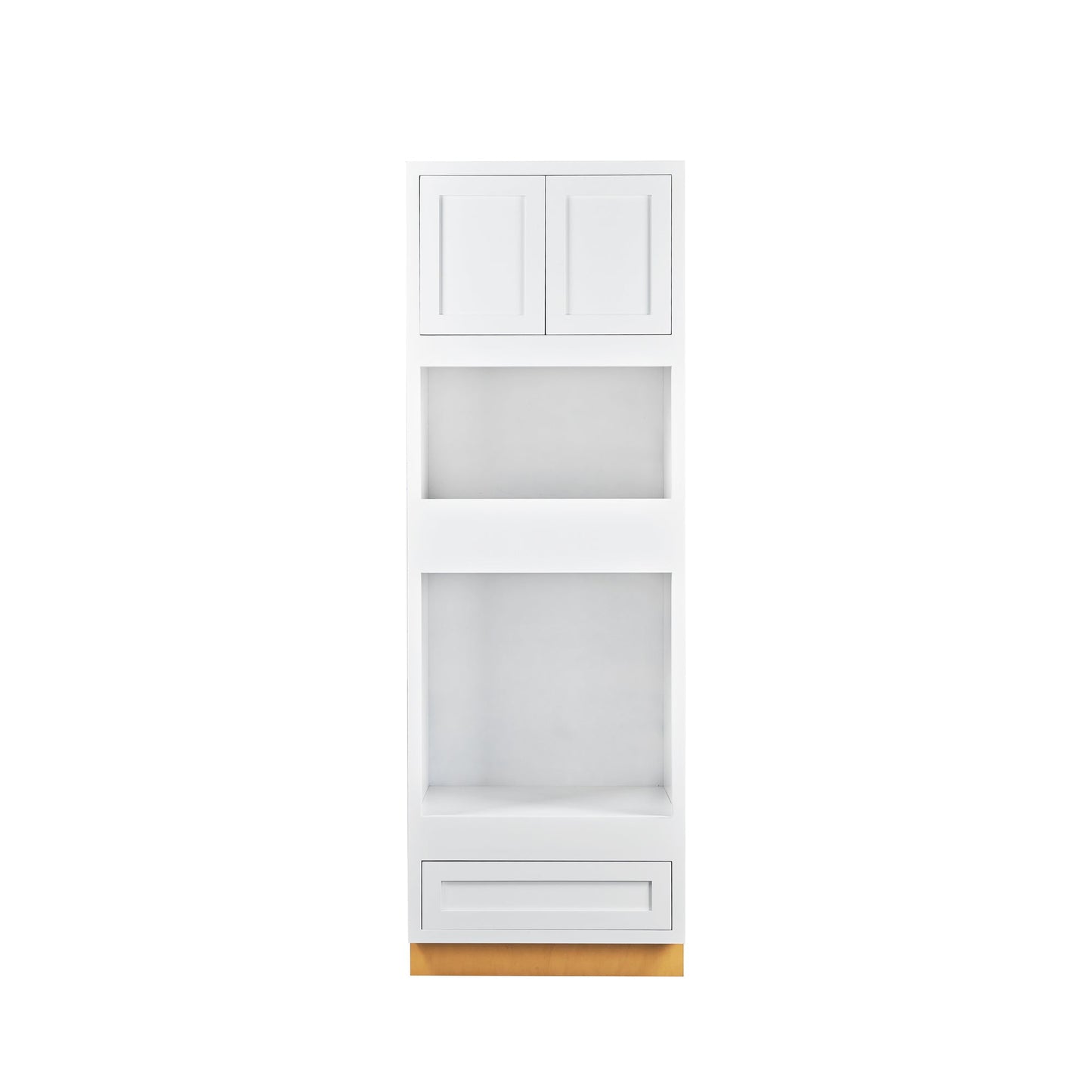 Maplevilles Cabinetry 31" x 93" Snow White Inset Modern Shaker Style RTA Birch Wood Double Oven Pantry Cabinet With 2 Doors & 1 Drawer
