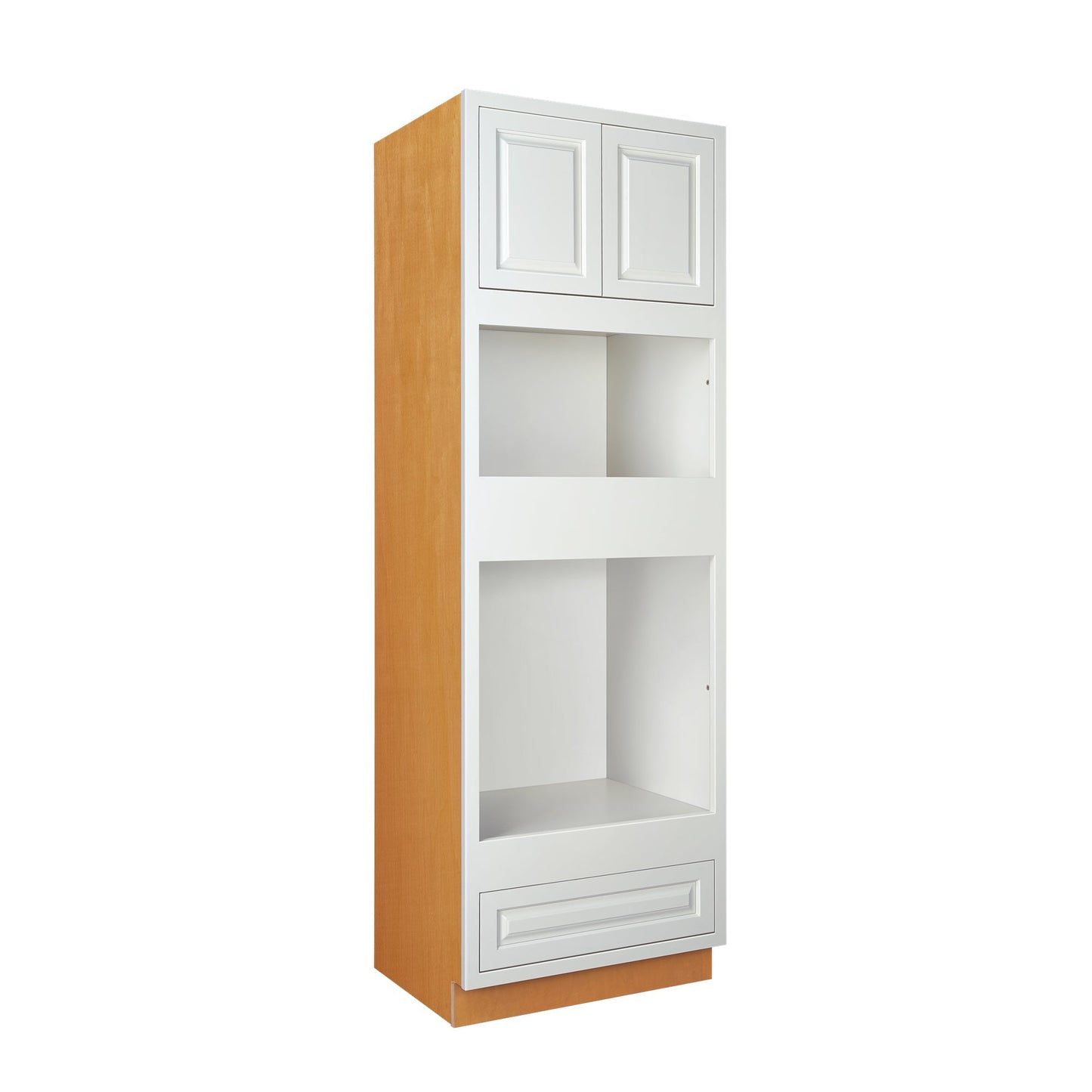 Maplevilles Cabinetry 31" x 93" Vintage White Inset Modern Shaker Style RTA Birch Wood Double Oven Pantry Cabinet With 2 Doors & 1 Drawer