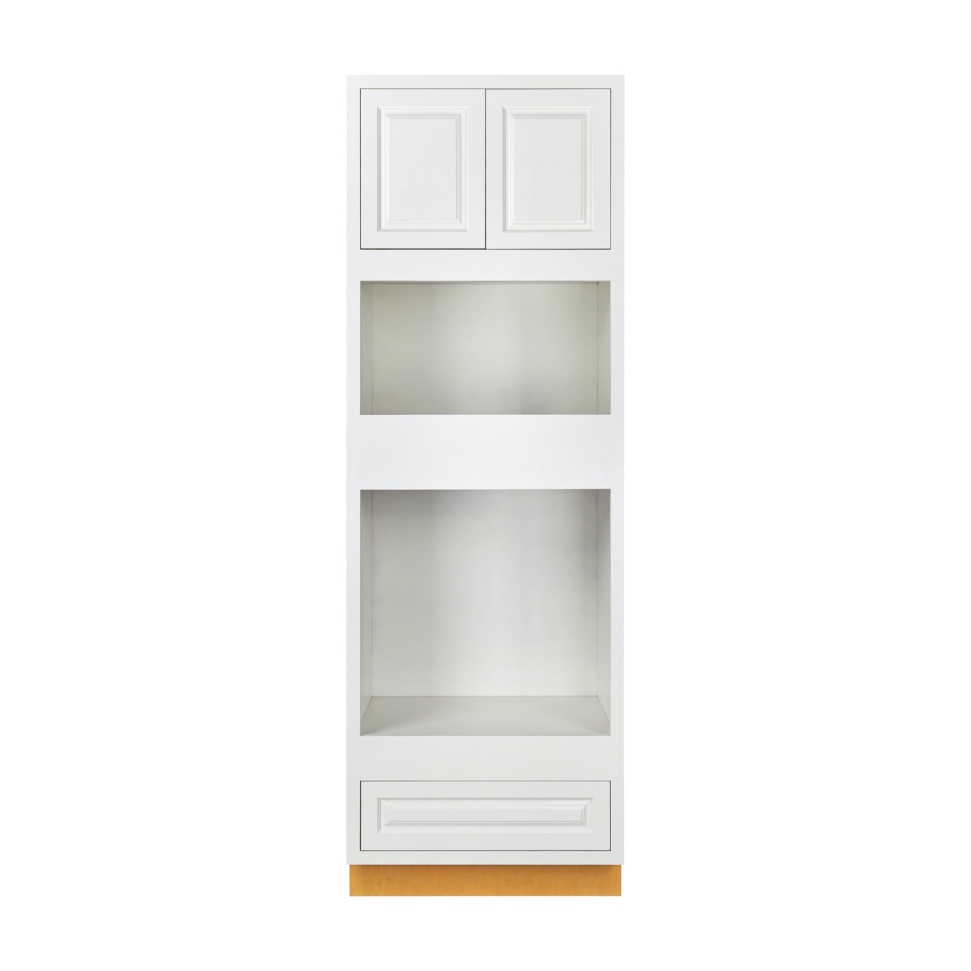 Maplevilles Cabinetry 31" x 93" Vintage White Inset Modern Shaker Style RTA Birch Wood Double Oven Pantry Cabinet With 2 Doors & 1 Drawer