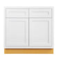 Maplevilles Cabinetry 33" Snow White Inset Modern Shaker Style RTA Birch Wood Storage Base Kitchen Cabinet With 2 Doors & 2 Drawers