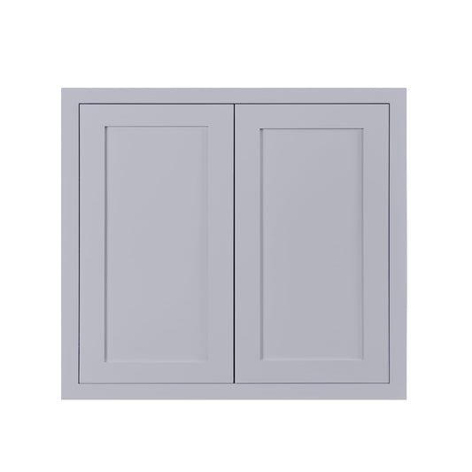 Maplevilles Cabinetry 33" x 30" Light Gray Inset Modern Shaker Style RTA Birch Wood Wall Storage Cabinet With 2 Doors & 2 Shelf Boards