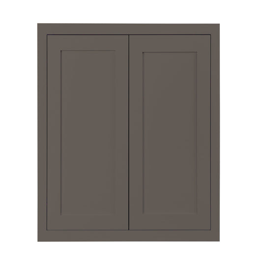 Maplevilles Cabinetry 33" x 39" Dark Gray Inset Modern Shaker Style RTA Birch Wood Wall Storage Cabinet With 2 Doors & 2 Shelf Boards