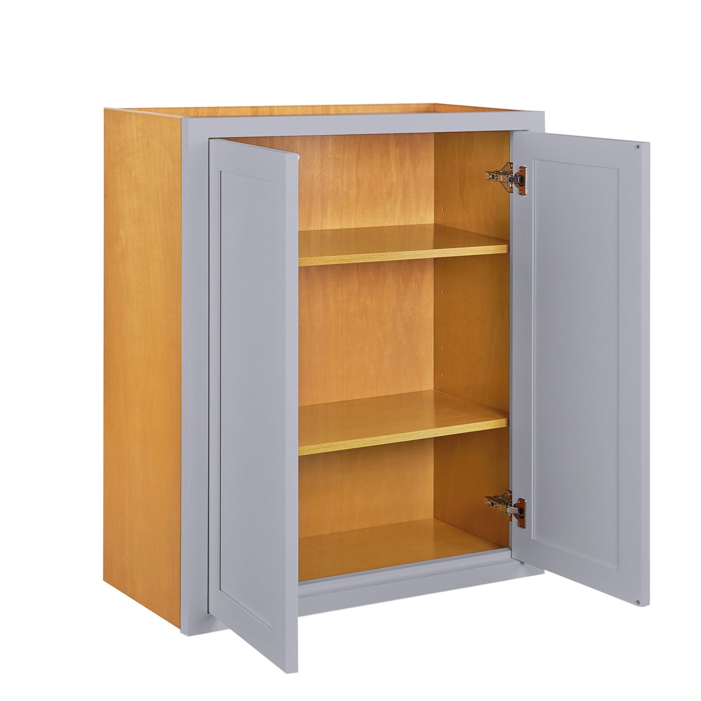 Maplevilles Cabinetry 33" x 39" Light Gray Inset Modern Shaker Style RTA Birch Wood Wall Storage Cabinet With 2 Doors & 2 Shelf Boards