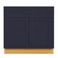 Maplevilles Cabinetry 36" Oxford Blue Inset Modern Shaker Style RTA Birch Wood Storage Base Kitchen Cabinet With 2 Doors & 2 Drawers