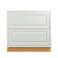 Maplevilles Cabinetry 36" Vintage White Inset Modern Shaker Style RTA Birch Wood Storage Base Kitchen Cabinet With 2 Drawers