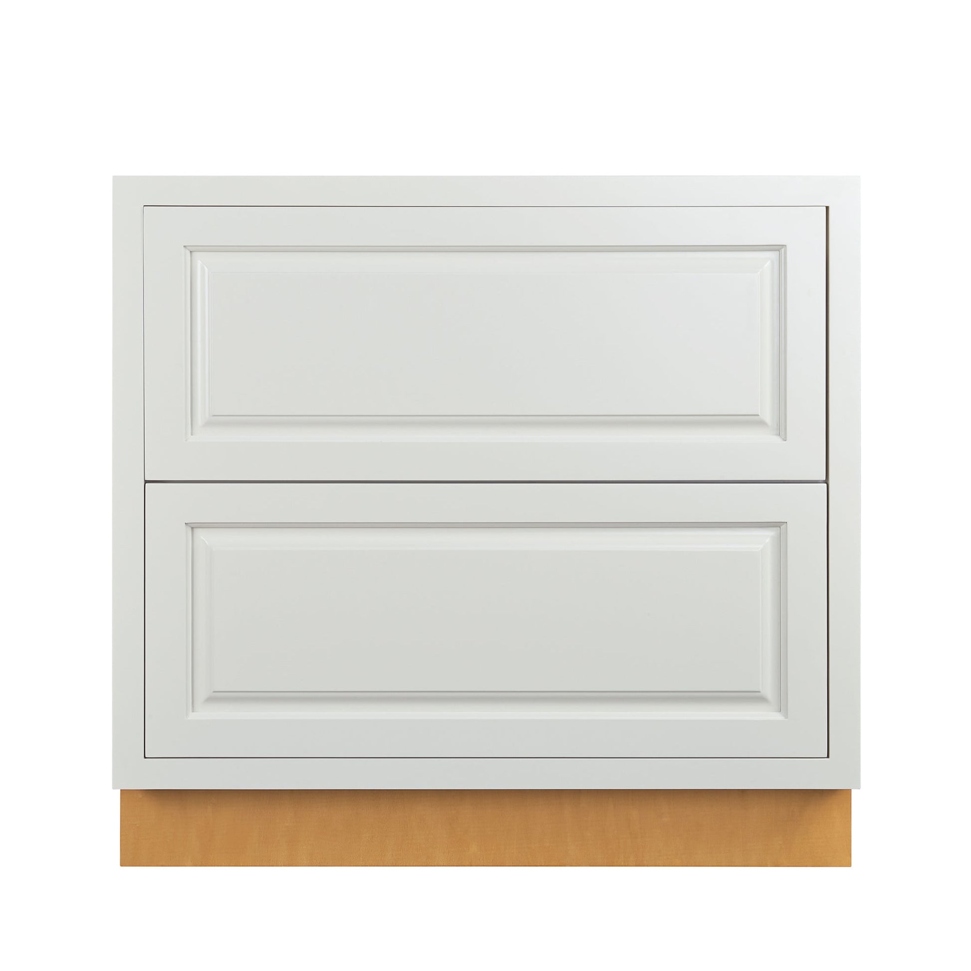 Maplevilles Cabinetry 36" Vintage White Inset Modern Shaker Style RTA Birch Wood Storage Base Kitchen Cabinet With 2 Drawers