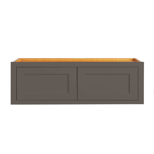 Maplevilles Cabinetry 36" x 12" Dark Gray Inset Modern Shaker Style RTA Birch Wood Wall Storage Cabinet With 2 Doors