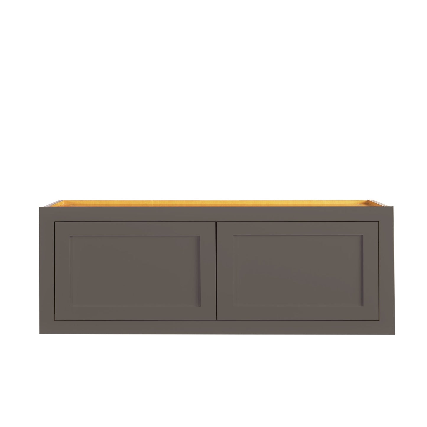 Maplevilles Cabinetry 36" x 15" & 24" Deep Dark Gray Inset Modern Shaker Style RTA Birch Wood Wall Storage Cabinet With 2 Doors