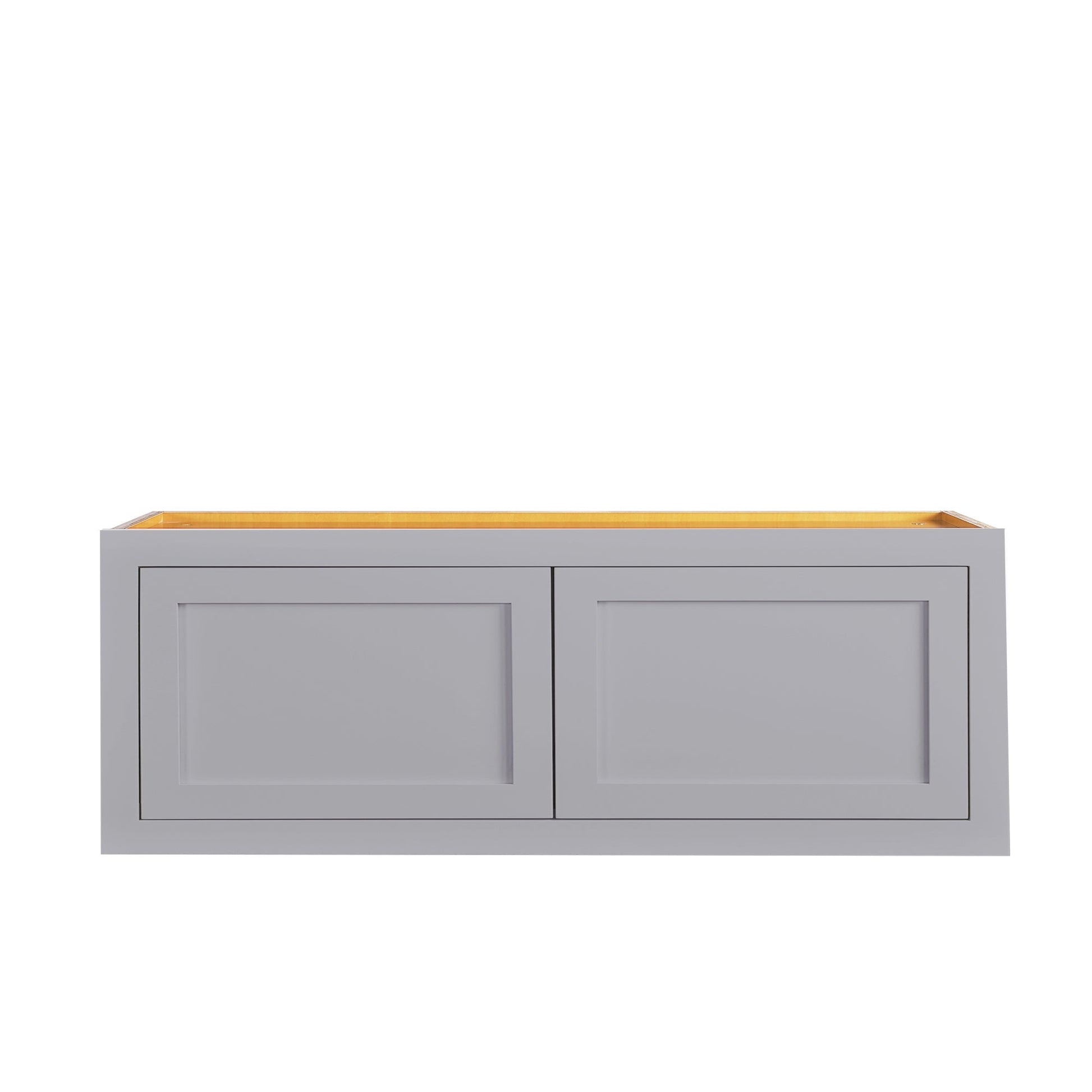 Maplevilles Cabinetry 36" x 15" & 24" Deep Light Gray Inset Modern Shaker Style RTA Birch Wood Wall Storage Cabinet With 2 Doors