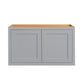 Maplevilles Cabinetry 36" x 15" Light Gray Inset Modern Shaker Style RTA Birch Wood Wall Storage Cabinet With 2 Doors